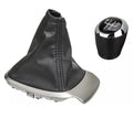 Black leather gear shift knob cover for Chevrolet Sonic Aveo T300 2011-2015 5-speed plastic headgear