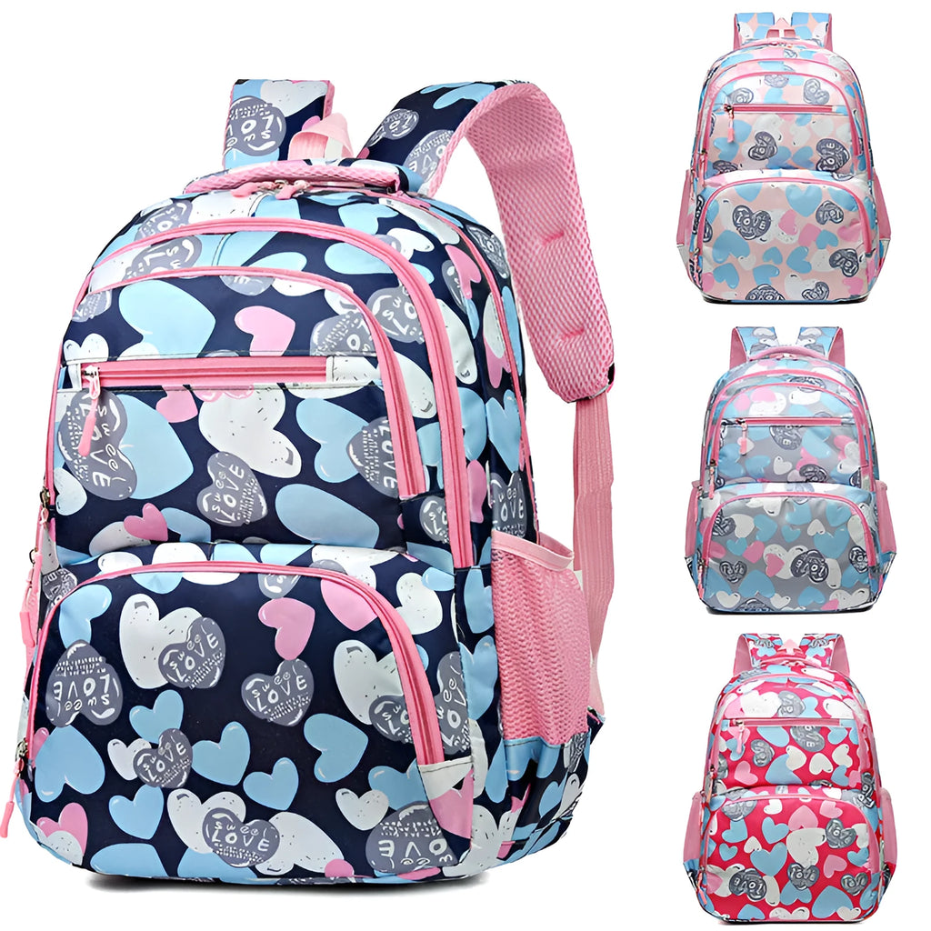 Oxford cloth school backpack with air pillow shoulder straps in blue colour option