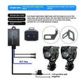 LED motorcycle spotlights with wireless remote control and mounting brackets