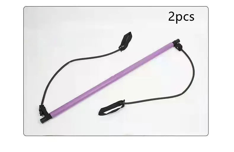 92cm Pilates bar with stainless steel tube and foam grip in light blue on a white background
