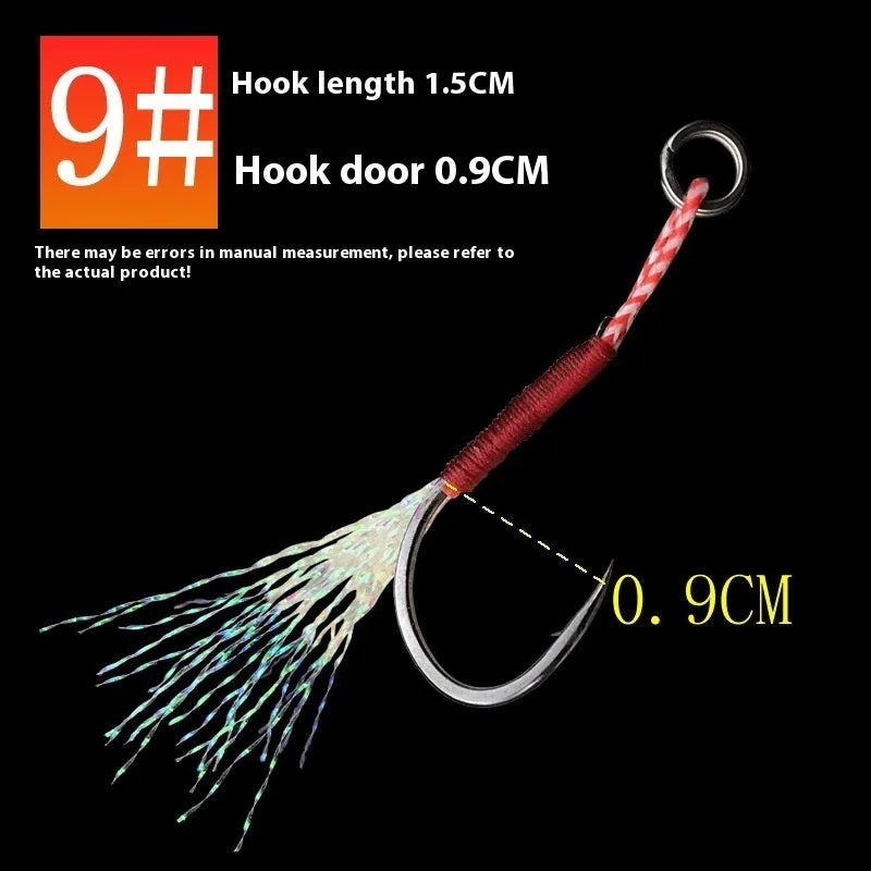 A single bright wire iron plate fishing hook for sea fishing, shown in one of the available sizes from No 9 to No 14.