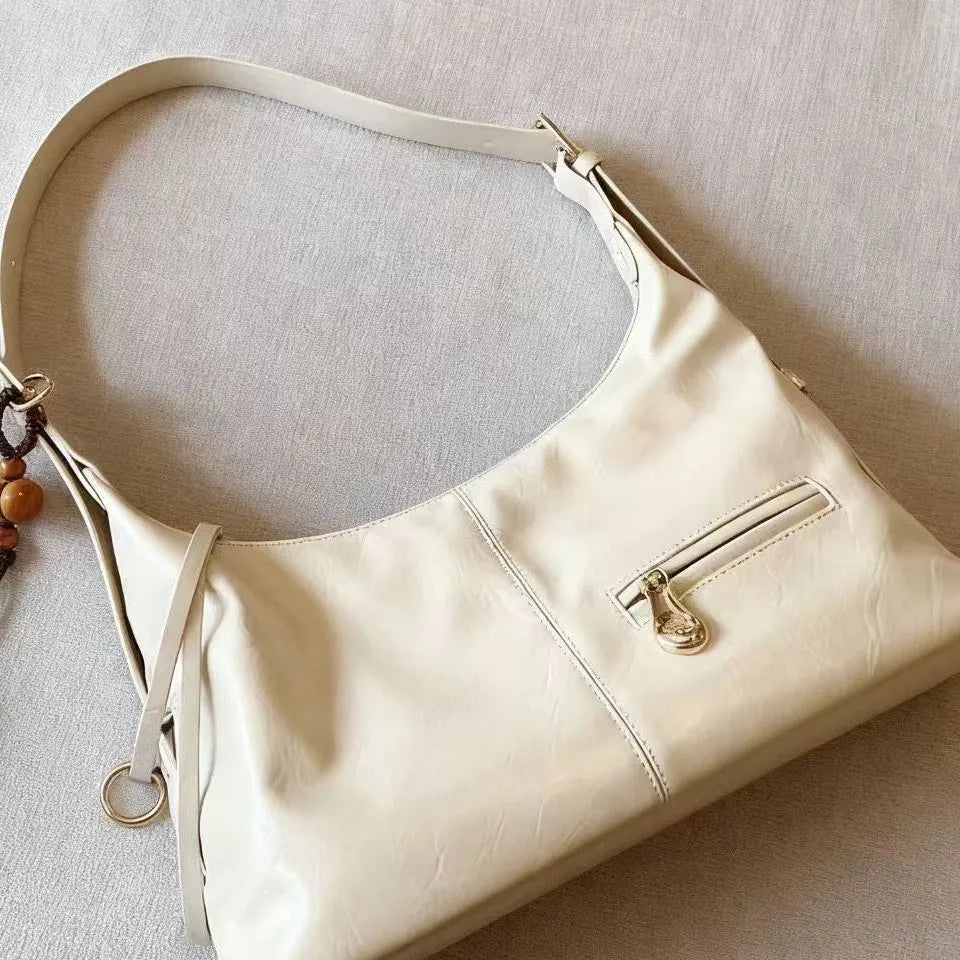 Large capacity women's PU shoulder tote bag in sugar brown, horizontal square shape, on a plain background