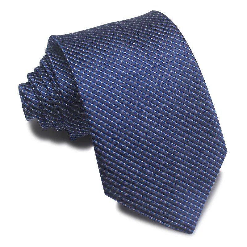8cm wide red and black striped jacquard tie with an arrow point tip for men's formal wear