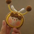 Handmade crocheted bee colony plush pendant for woolen dolls, two styles