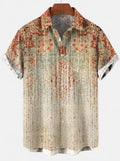 Men's casual loose printed short sleeve t-shirt in thin polyester fabric, summer leisure top