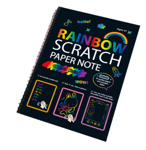 Large format children's scratch art paper with scraper tool for DIY creative painting