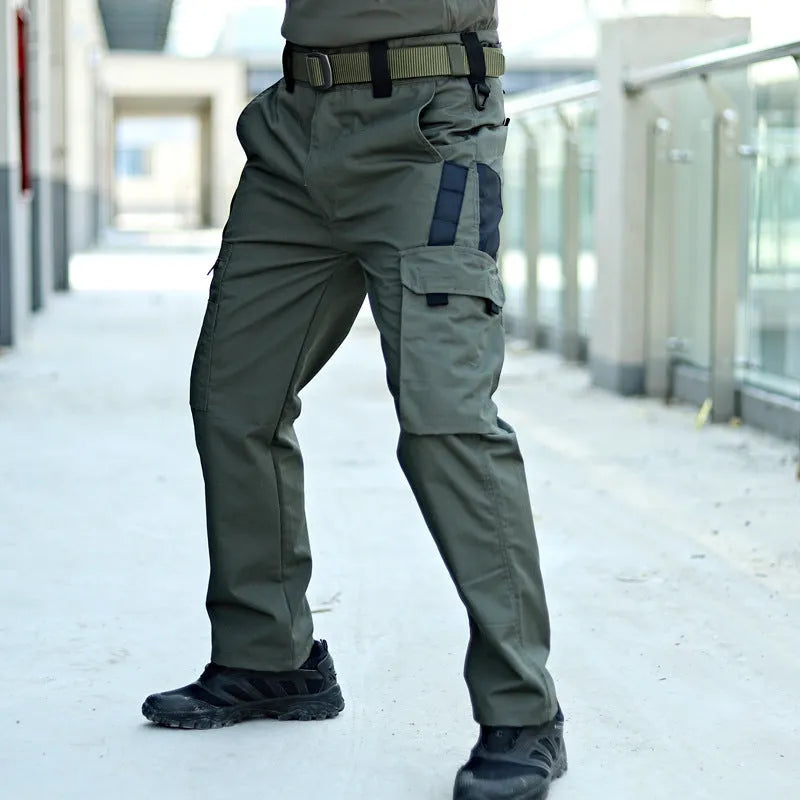 Beetle Tactical Trousers Men's Outdoor Multifunctional Elastic Waist Pants in Black Size M