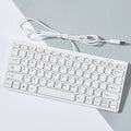 USB wired mini keyboard in black, white, pink, or blue colours with compact design