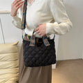 A soft Oxford cloth messenger bag in a horizontal square shape with a single shoulder strap, shown in one of five available colours.