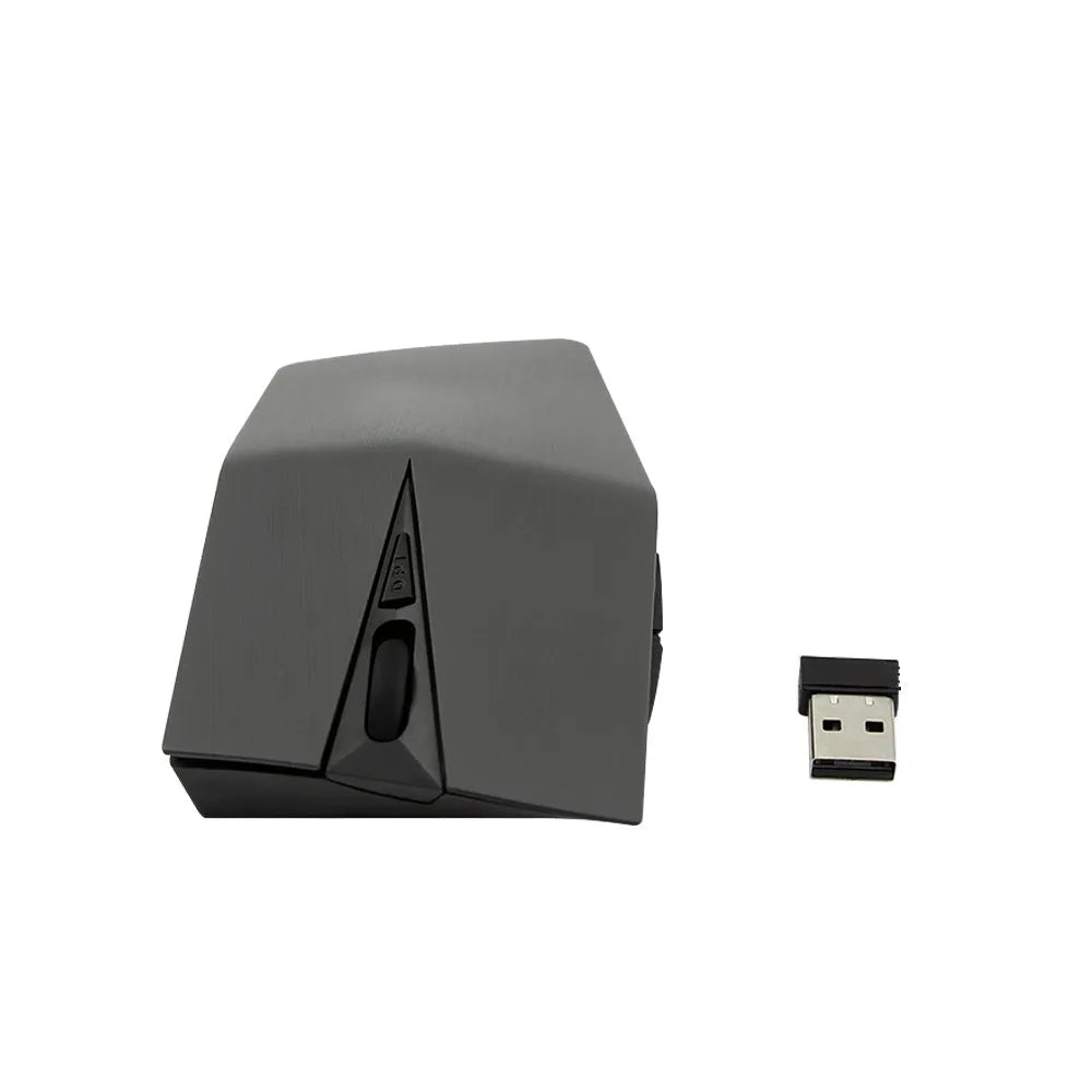 Wireless invisible mouse in black with USB receiver, compact 22.8cm design for laptop