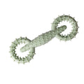 Blue TPR dog chew toy ring for puppies on a white background.