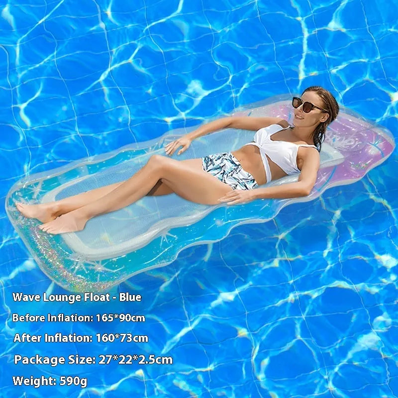 PVC inflatable floating row in gradient colour designs for pool or beach use