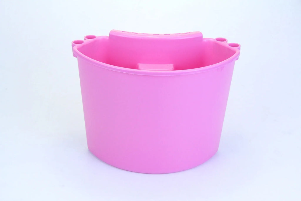 PP plastic car wash bucket in black, red, blue, and pink colour options
