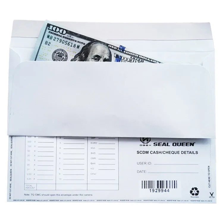 Blue confidential security envelope with anti-opening self-adhesive strip measuring 105x240mm