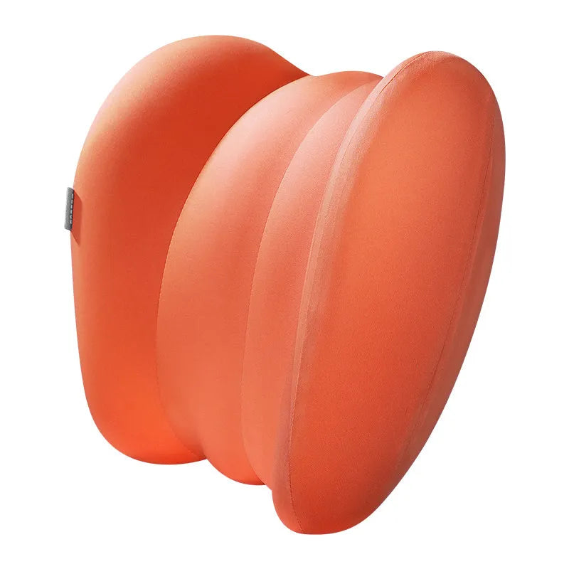 Grey and orange head restraint neck guard set for suspension bin cars with memory cotton filling