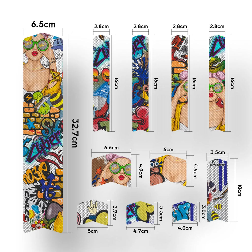 Thickened PVC colour-changing mountain bike protective film in Caterpillar style with self-adhesive backing