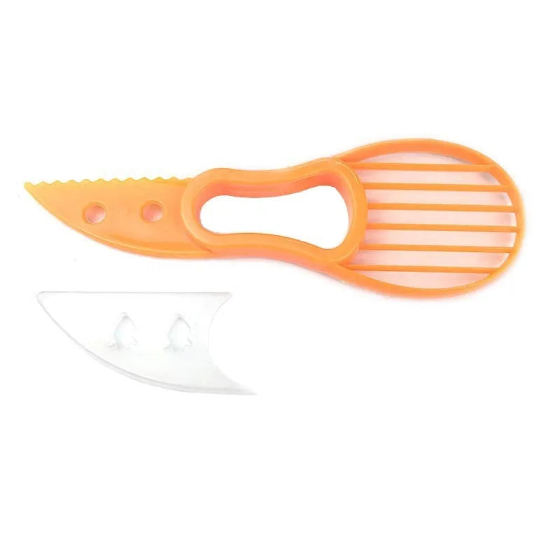 Multifunctional avocado knife in green and orange with polypropylene construction