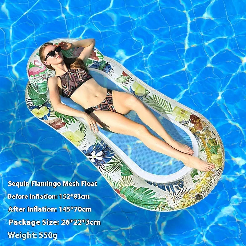 PVC inflatable floating row in gradient colour designs for pool or beach use
