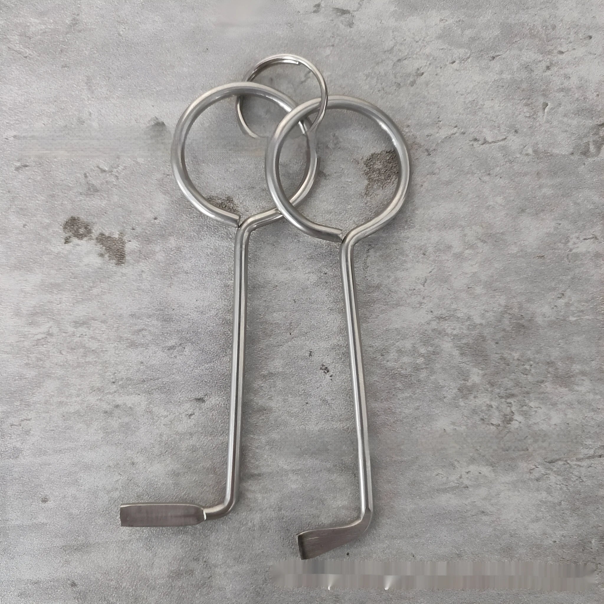Two alloy wrench tools from portable mechanical set for household and vehicle repairs
