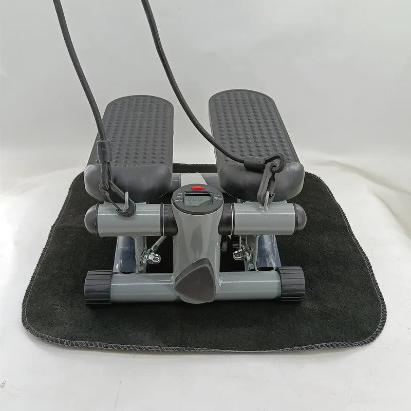 Silver grey hydraulic mini treadmill waist slimming machine with pedal design for home and gym fitness