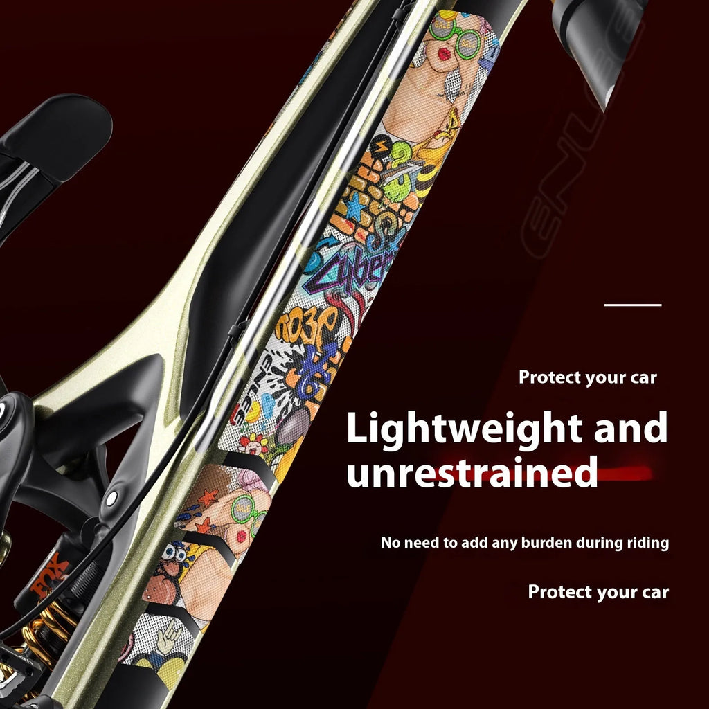 Thickened PVC colour-changing mountain bike protective film in Caterpillar style with self-adhesive backing