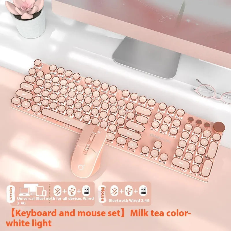 Matcha green mechanical gaming keyboard with multifunction knob on a desk