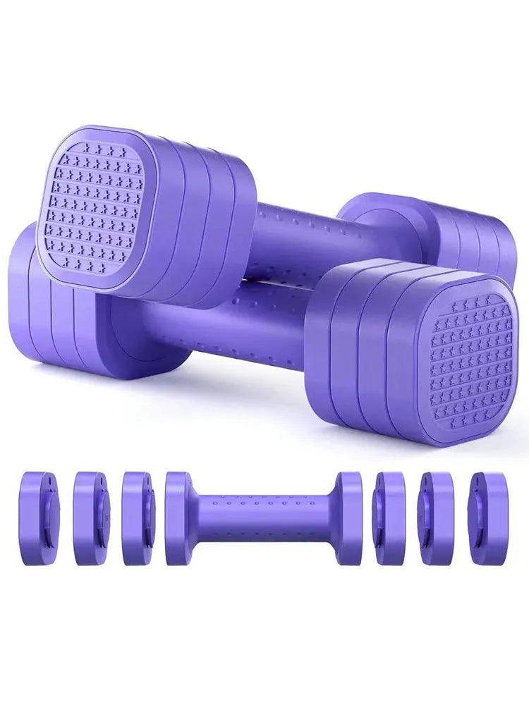 Detachable pink dumbbell set for women's home fitness with 5lb weight