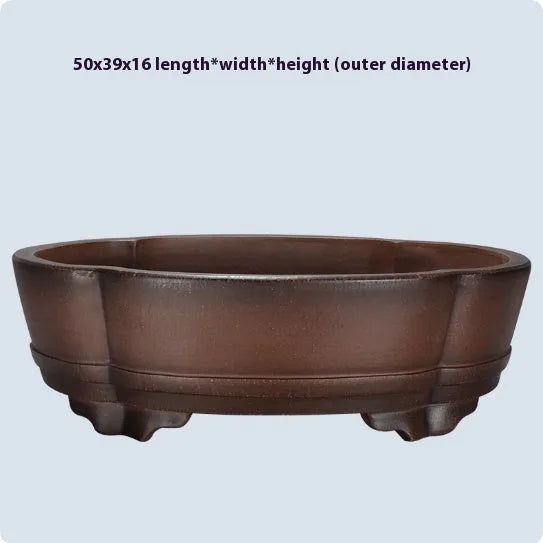 Classical purple clay bonsai flower pot with 50cm diameter for indoor plant display