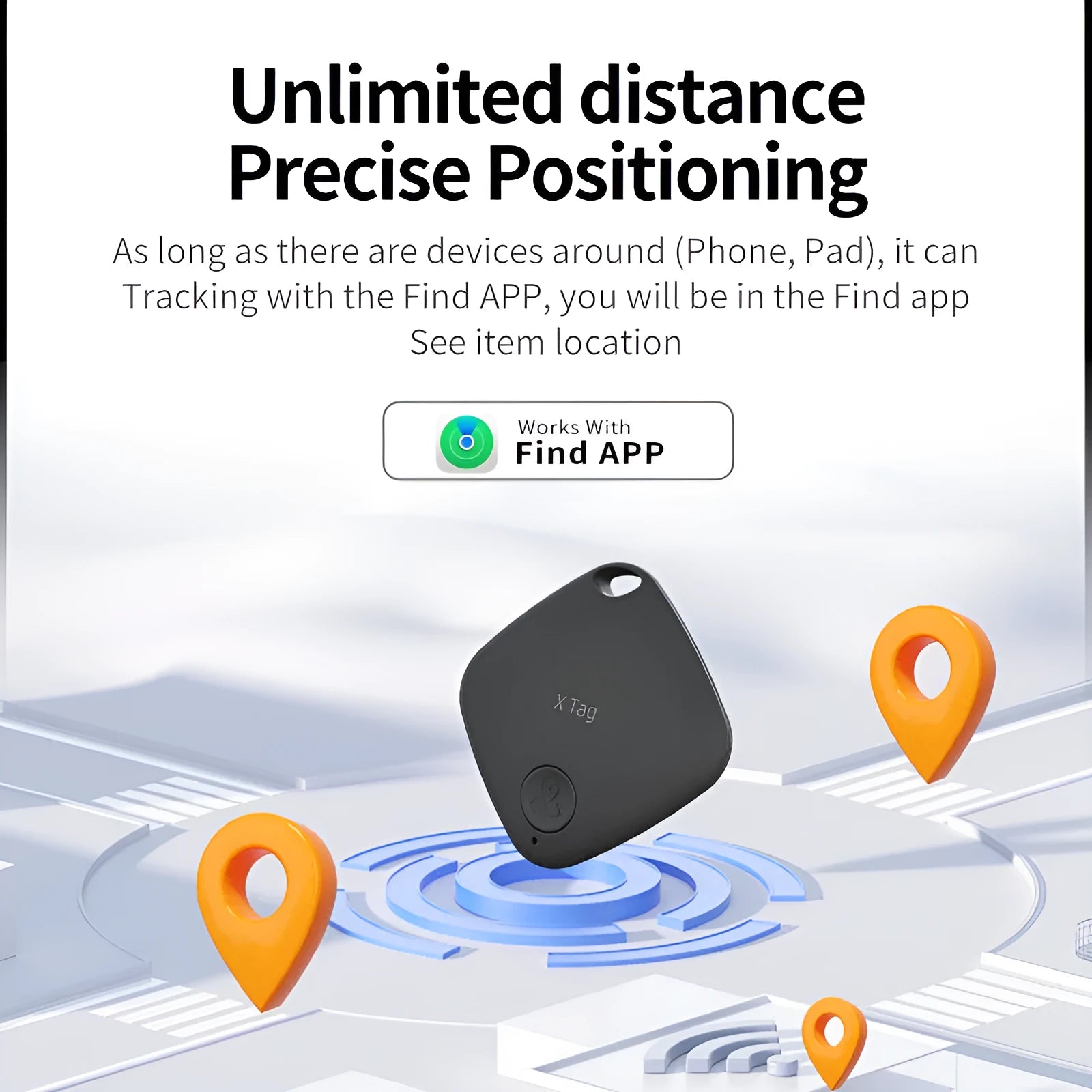 Bluetooth tracker keyring pet locator with two-way anti-lost alarm in multiple colour options