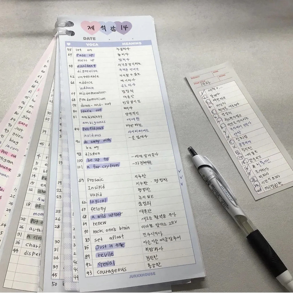 B5 half-size English learning notepad with double-sided printing and coloured cover