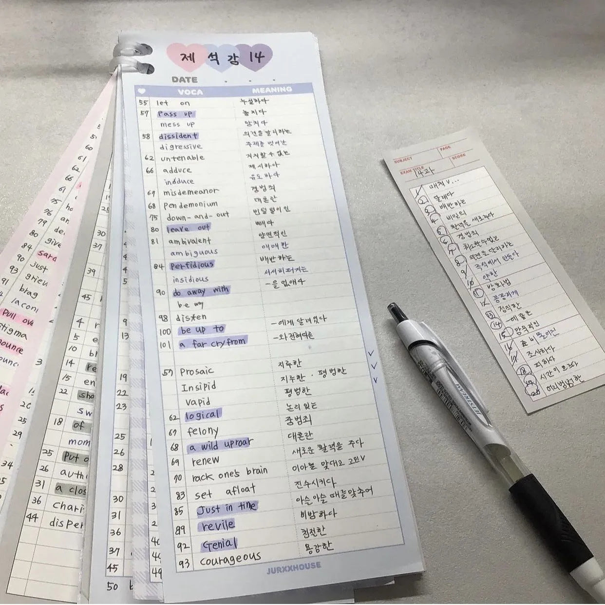 B5 half-size English learning notepad with double-sided printing and coloured cover