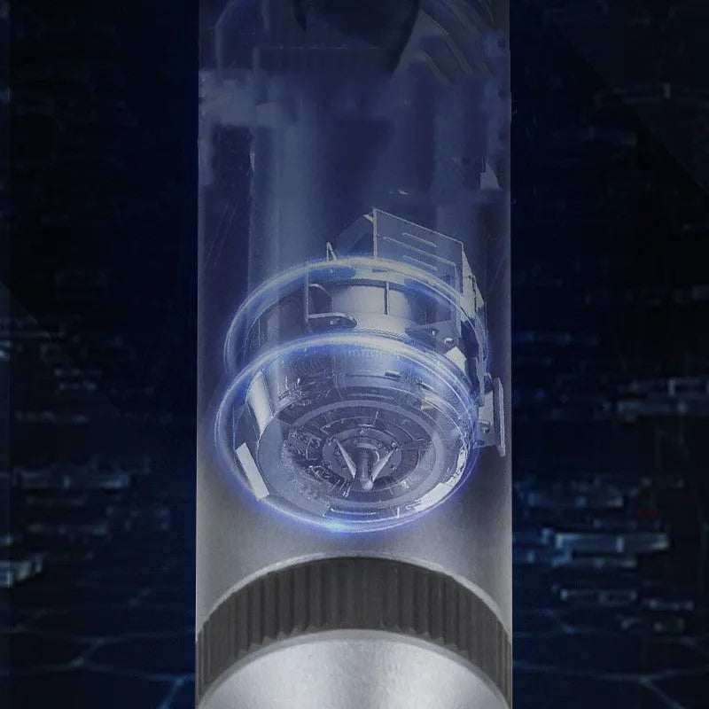 Aluminium alloy precision electric screwdriver with display showing its 134.5mm length and compact design.