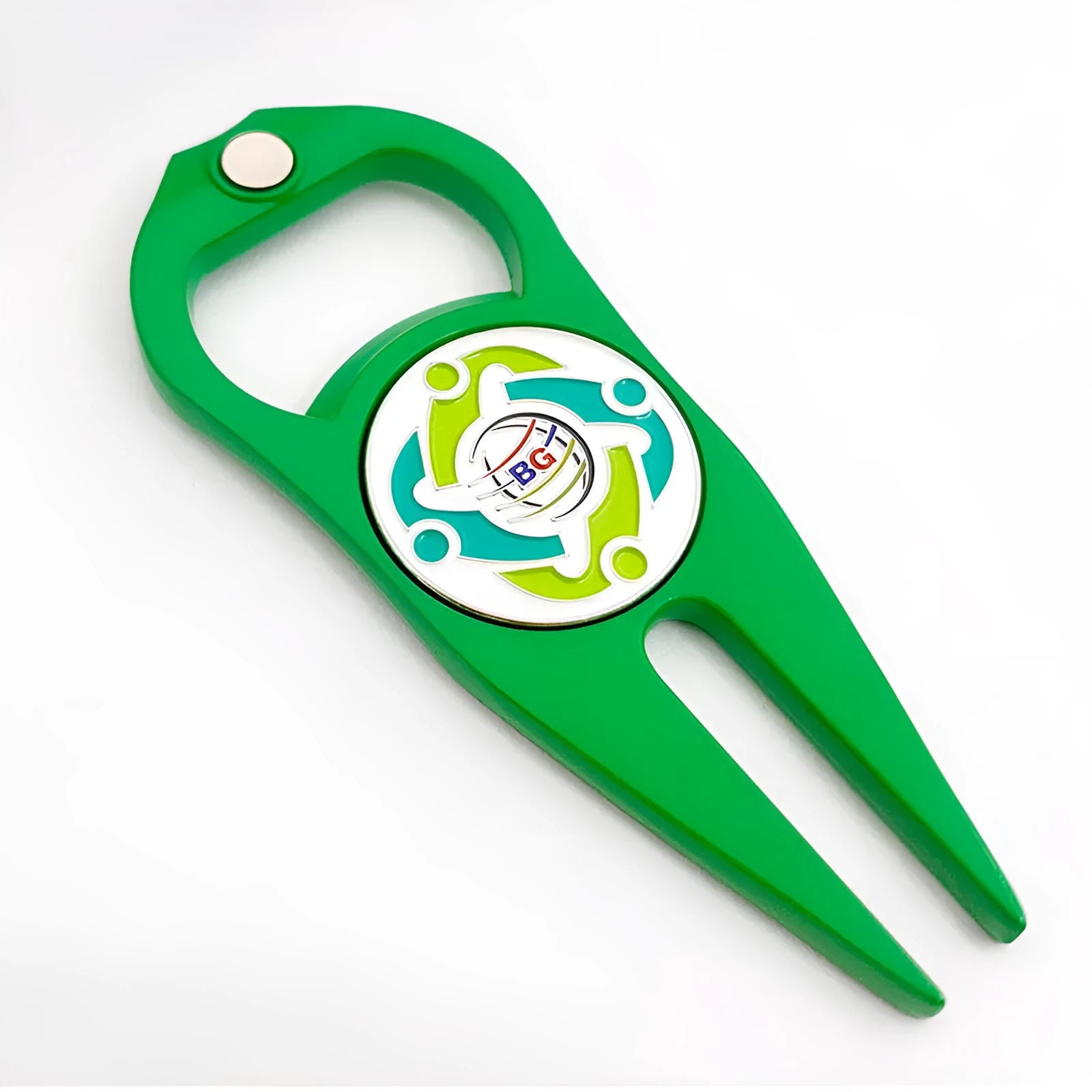 Zinc alloy golf ball yoke bottle opener tool with ball coin for putting green marking