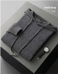 Men's light grey cashmere hoodie and pants casual winter set laid flat