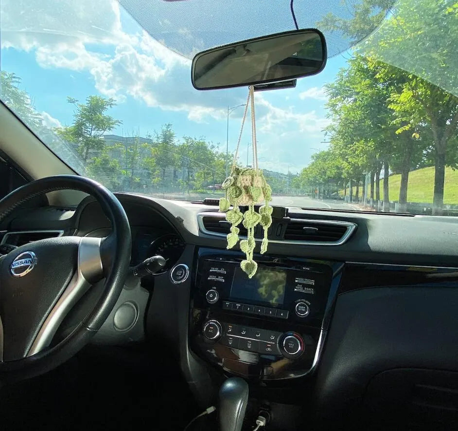 Simple style chemical fibre car rearview mirror pendant measuring 22cm by 7cm in one of six colour options.