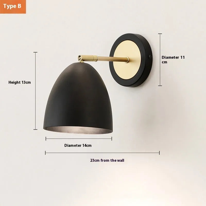 Nordic style iron wall lamp with adjustable colour temperature settings