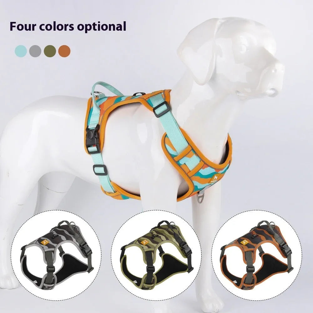 Reflective dog chest and back walking rope with Oxford cloth material in multiple colours
