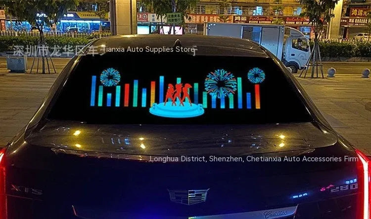 Car interior rhythm light with voice control and 90 by 25 cm electroluminescent panel