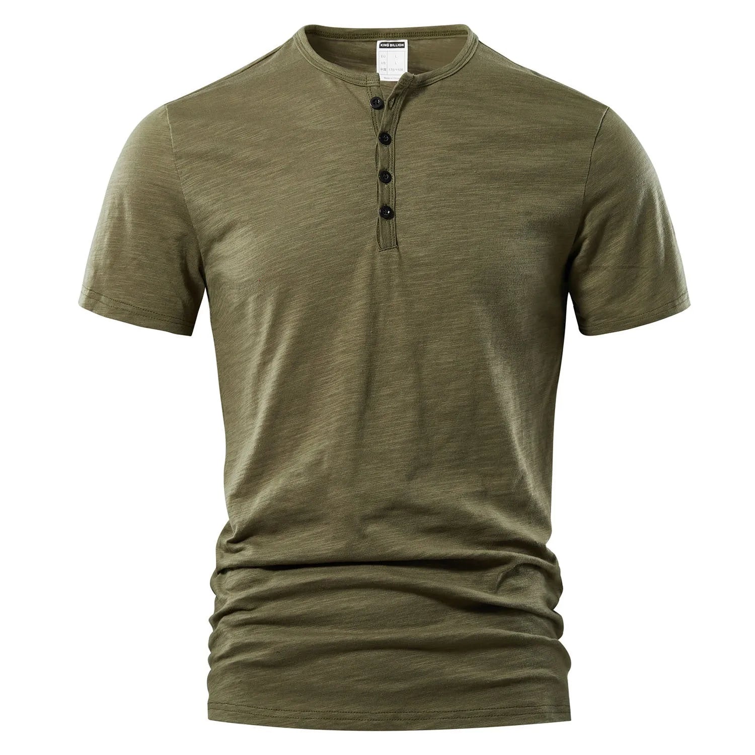 Men's slub cotton short sleeve t-shirt in solid colours showing British style casual design