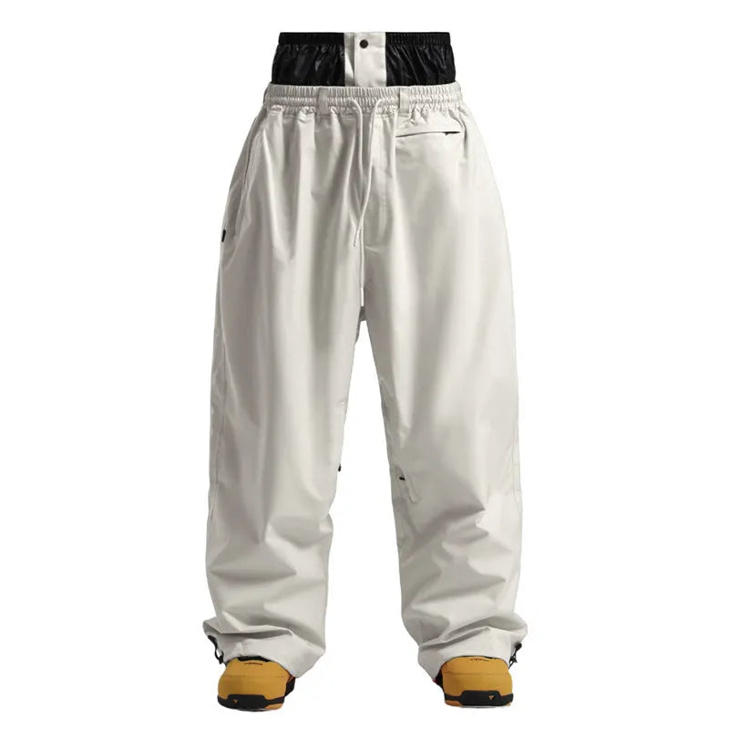 New loose single-board windproof waterproof breathable wide-leg work pants in khaki, neutral fit, polyester fabric
