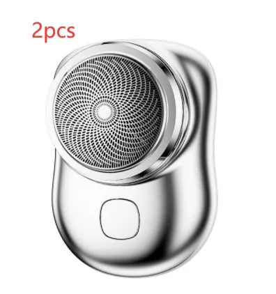Mini portable rechargeable USB electric shaver with aluminium metal body and rotary 1-blade head