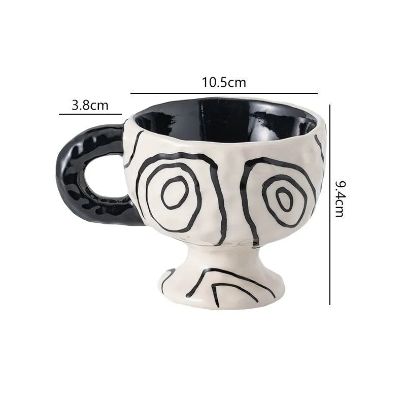 Hand-pinched irregular ceramic mug in solid colour, approximately 250ml capacity