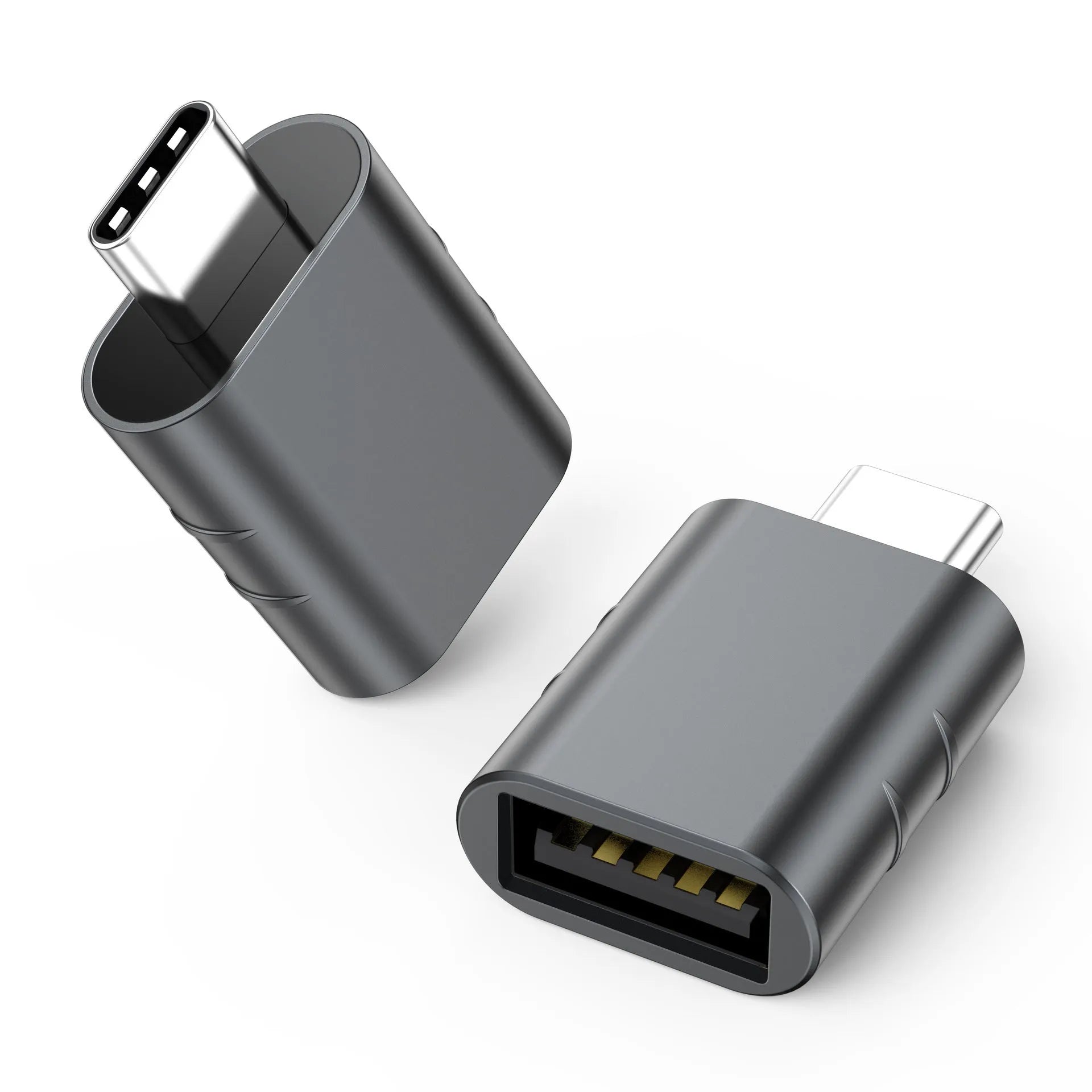 USB-C to USB-A adapter converter in multiple colours with zinc alloy shell and 10Gbps data transfer speed