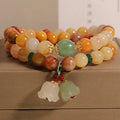 Natural jinsi jade multi-layer women's bracelet with adjustable orchid pendant clasp