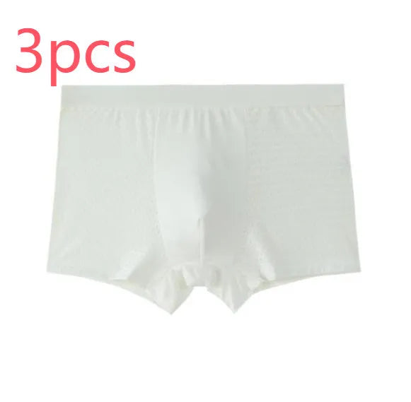Men's solid colour modal boxer briefs with U convex design on a white background.
