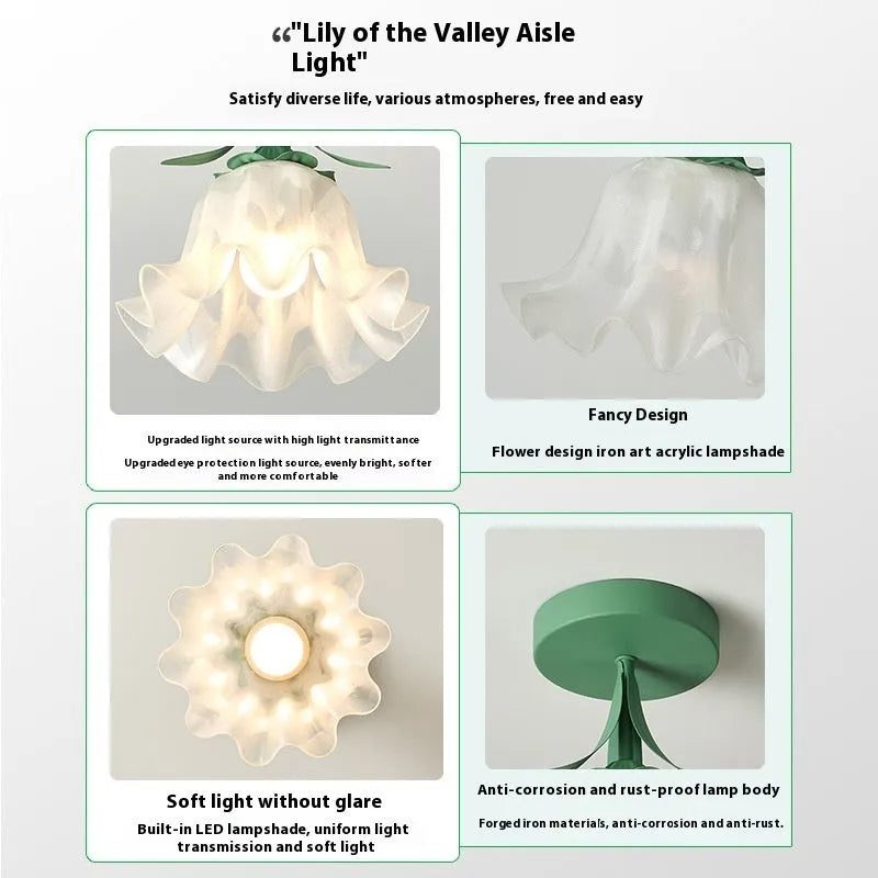 Cream coloured Linglan flower corridor aisle light with modern simple design