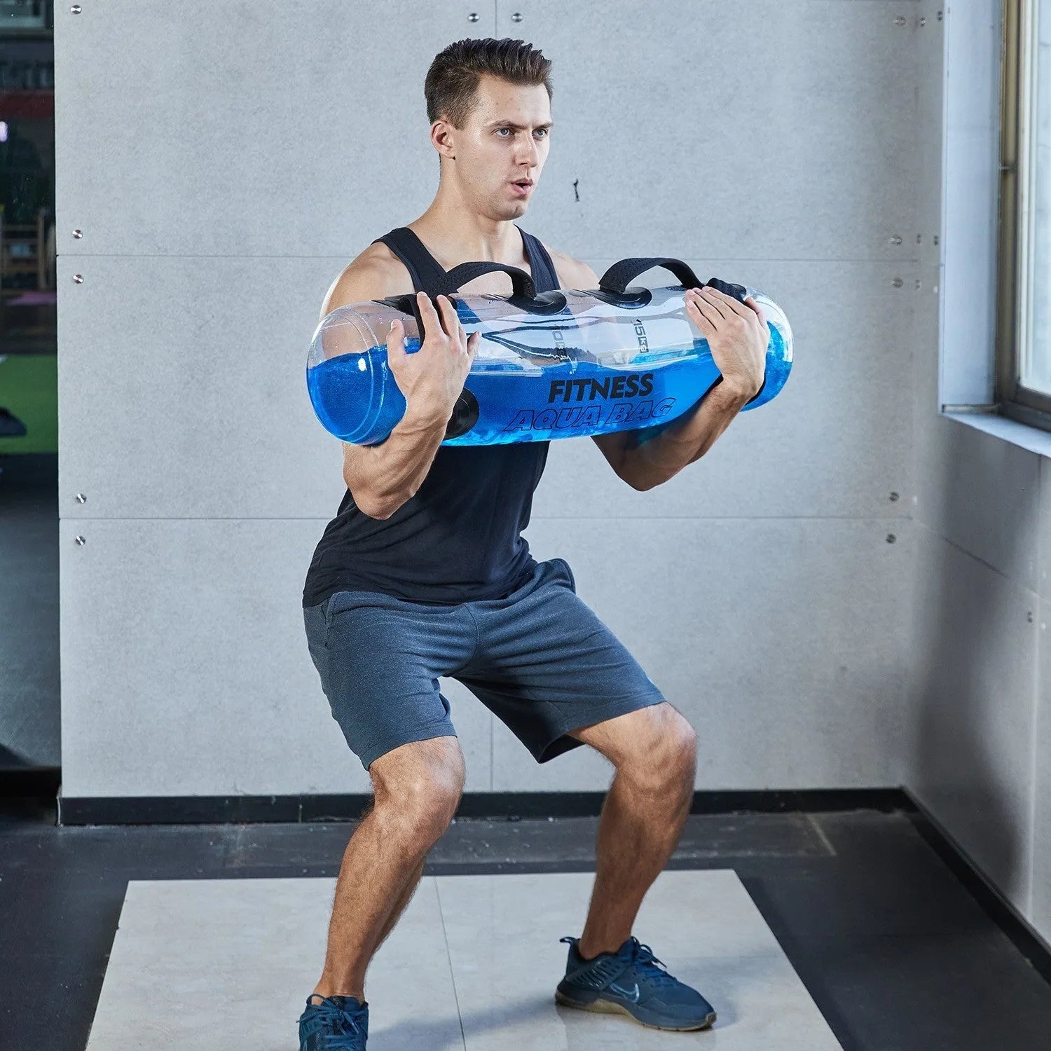 Transparent PVC inflatable water bag dumbbell for adjustable strength training