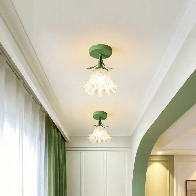 Cream coloured Linglan flower corridor aisle light with modern simple design