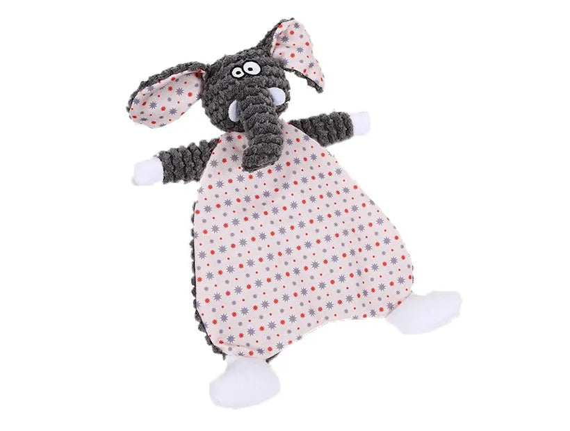 Brown fox-shaped pet stuffed toy with velvet fabric and crinkle paper sounds for cats and dogs