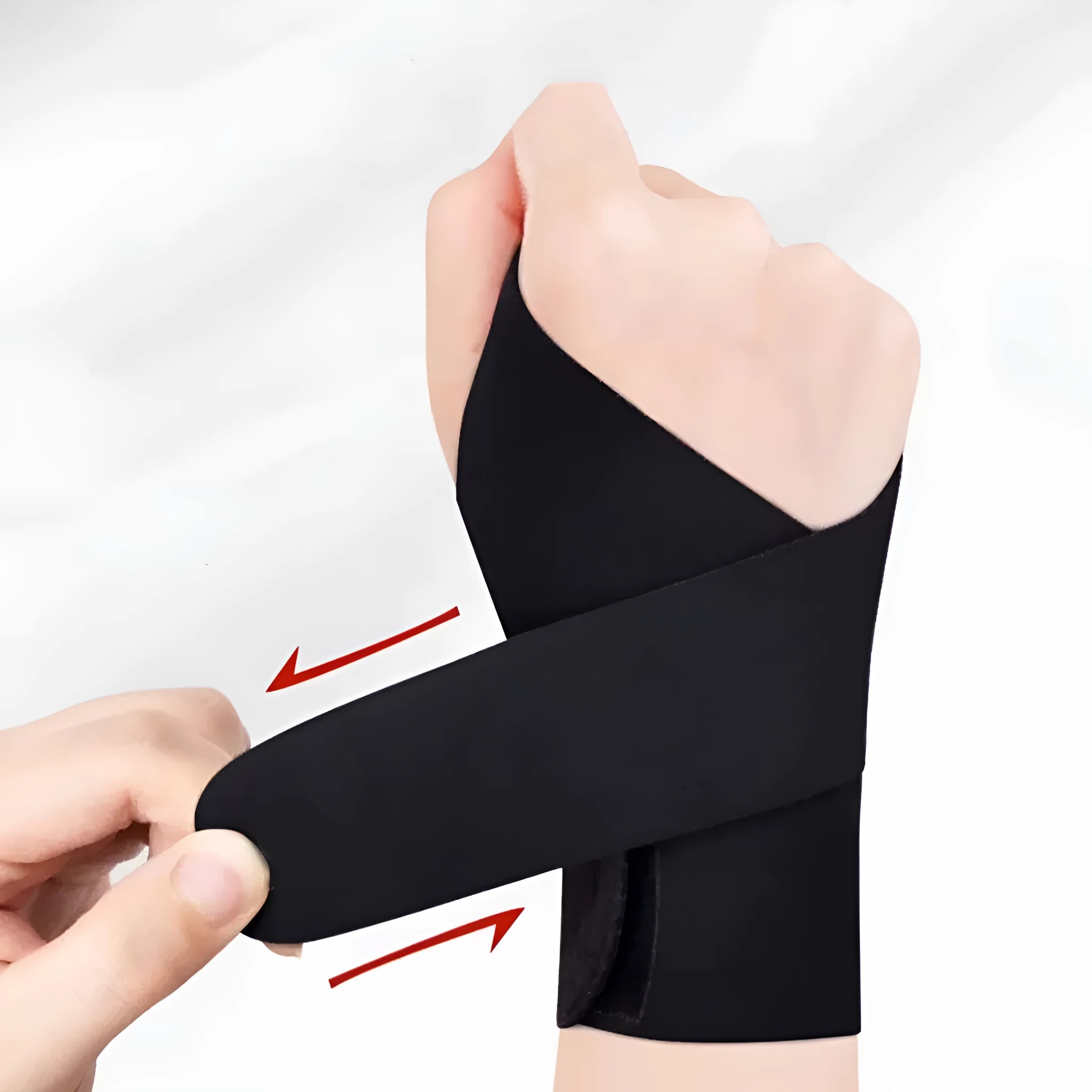Adjustable breathable athletic wristguard for sports support in black and skin colour options.